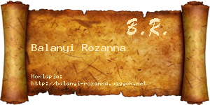 Balanyi Rozanna névjegykártya